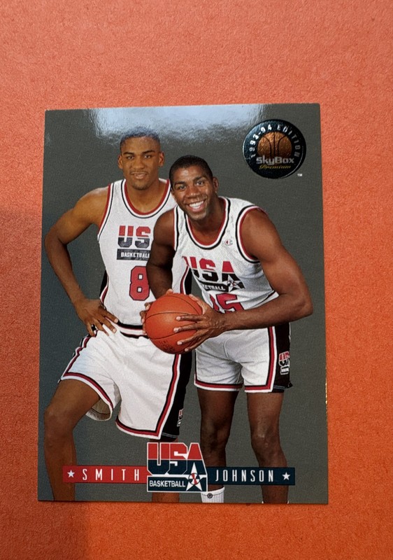 1993-94 Skybox Premium - USA Basketball Tip-Off Magic Johnson, Steve Smith #1