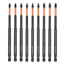 9pcs 1/4" Hex Shank SQ1/SQ2/SQ3 Magnetic Head 6" Square Head Screwdriver Bits