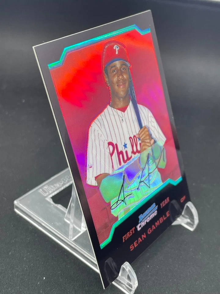 2004 Topps Bowman Chrome - Red Refractor - First Bowman - Sean Gamble - #1/1 - Image 3 of 4