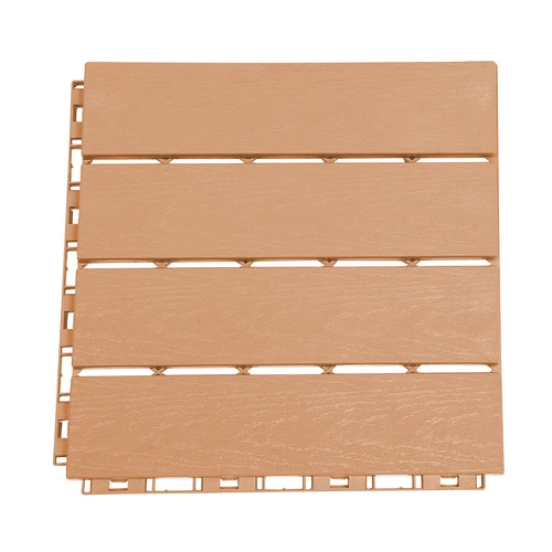 30X Plastic Interlocking Deck Tiles Dark Wood Grain Outdoor Patio Pavers 12"x12" - Picture 5 of 6