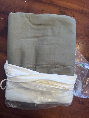 Copripiumino twill lavabile a secco ferramenta restauro cotone completo/muschio regina nuovo con etichette - Foto 2 di 8