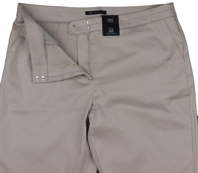M&S Slim Crop Hose Beige Damen Größe 18 Regular Gr.