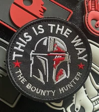 This Is The Way Bounty Hunter Mandalorian Helmet Tactical Morale Patch Hook