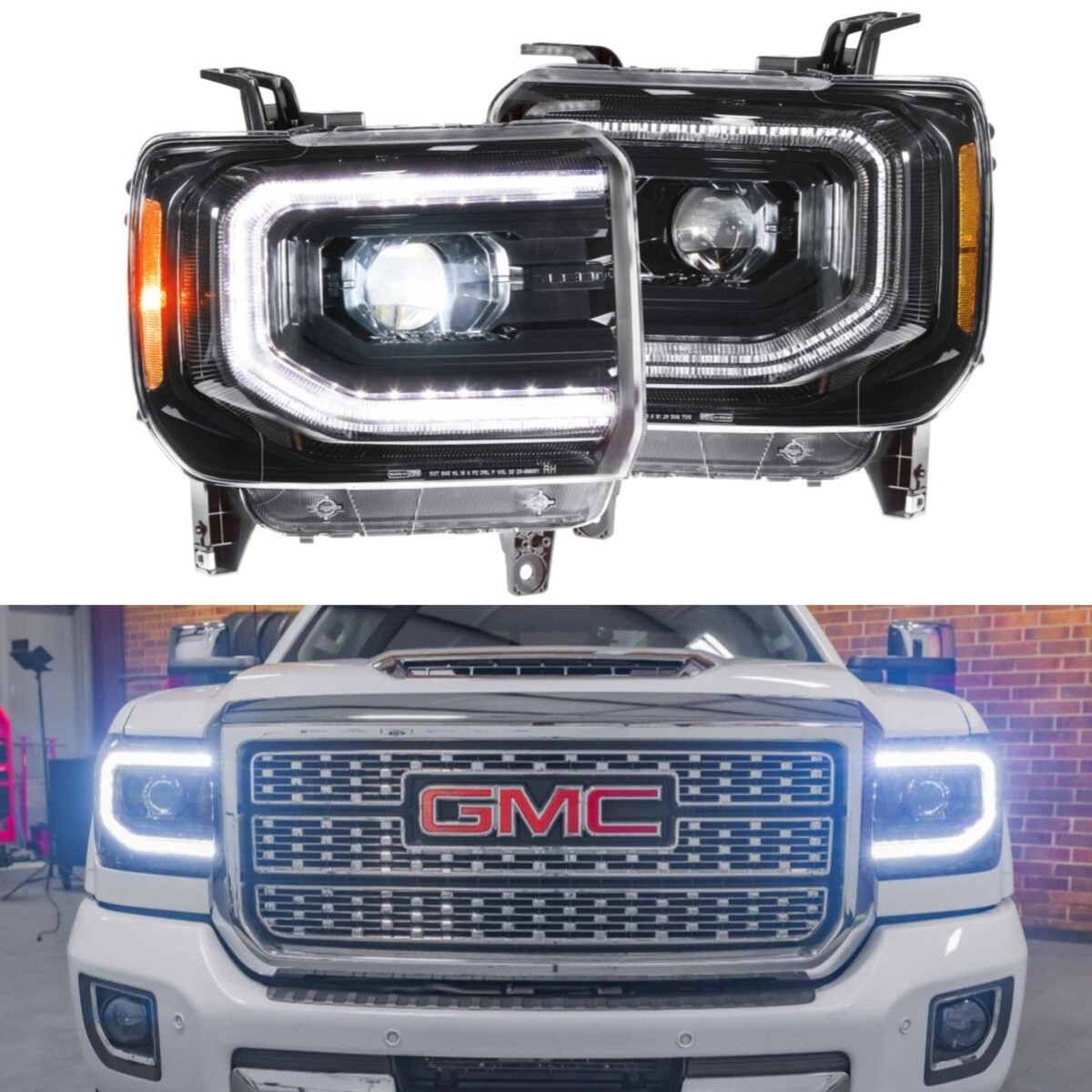 Morimoto LF544 XB LED Headlights w/ White DRL for GMC Sierra 1500