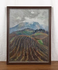 Vineyard Hills, Original Landscape, Vintage Oil Painting,Ukrainian Artist Koshel