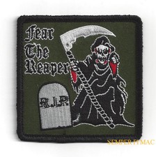 FEAR THE GRIM REAPER RIP HAT PATCH SKULL DEATH HEAVEN HELL PIN UP GIFT DEAD MAN