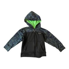 Boys Champion Duo Dry XS X-Small 4-5 Green Black Hooded Zip Up Front Jacket