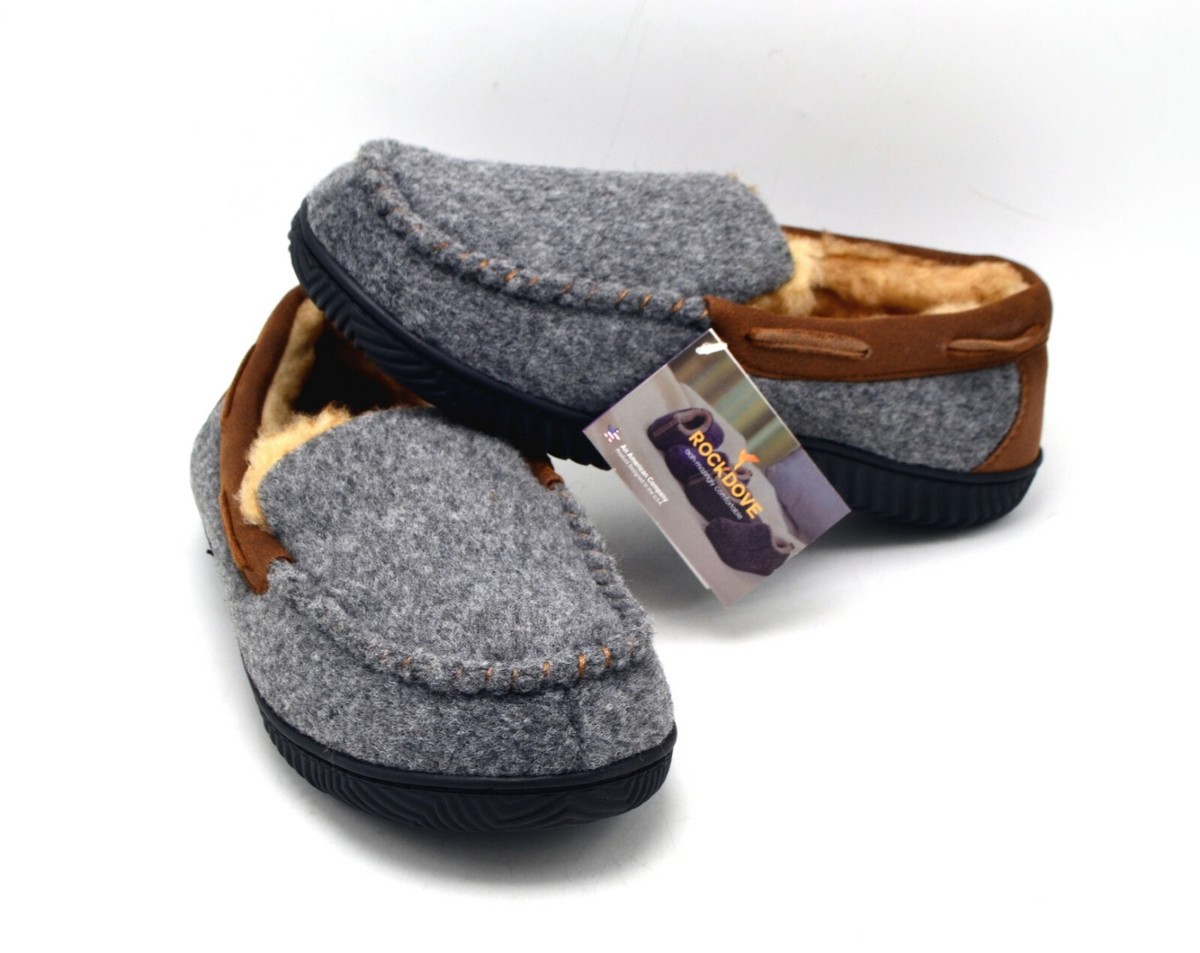 RockDove Men\'s Hearthfire Moc Slippers Size 9 Sherling Lined Wool Foam In & Out RockDove Men main image 2