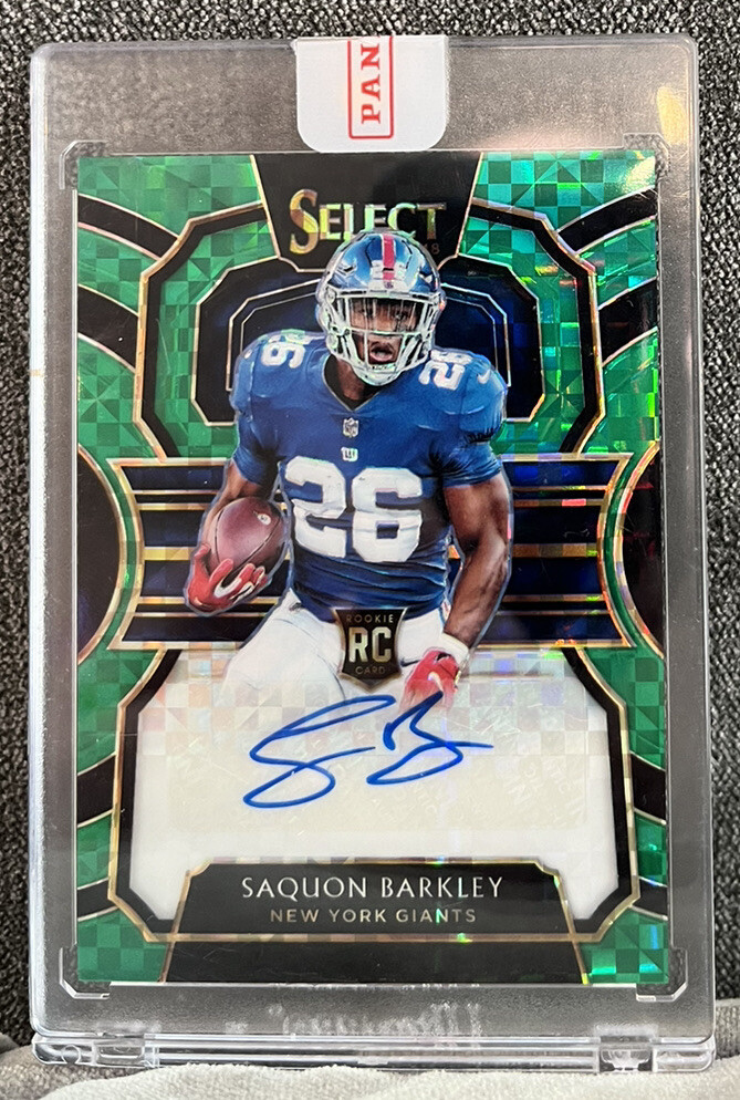 SAQUON BARKLEY RARE ROOKIE RECORD REFRACTOR INVESTMENT CARD