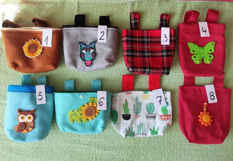 Kinderfahrrad Lenkradtaschen mit Druckknöpfen Handarbeit Bunt NEU