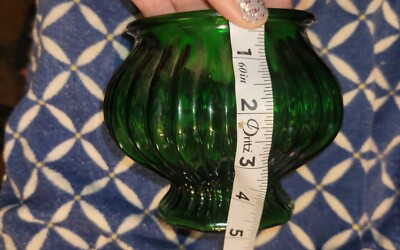 Vintage Emerald Green E O Brody Co Ribbed Bowl Vase G 104 Cleveland Ohio