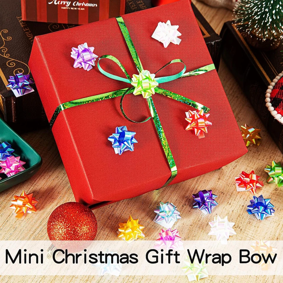 110 piezas Arcos brillantes para envolver regalos Día de San Valentín 1 pulgada mini lazos envolventes de regalo Foto 3 de 4