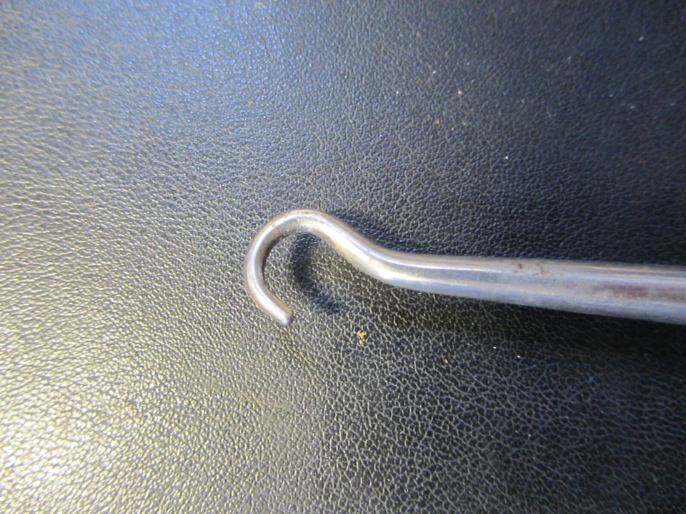 Gancho de botão celulóide art déco prata marfim colecionável vitoriano antigo - Imagem 3 de 4