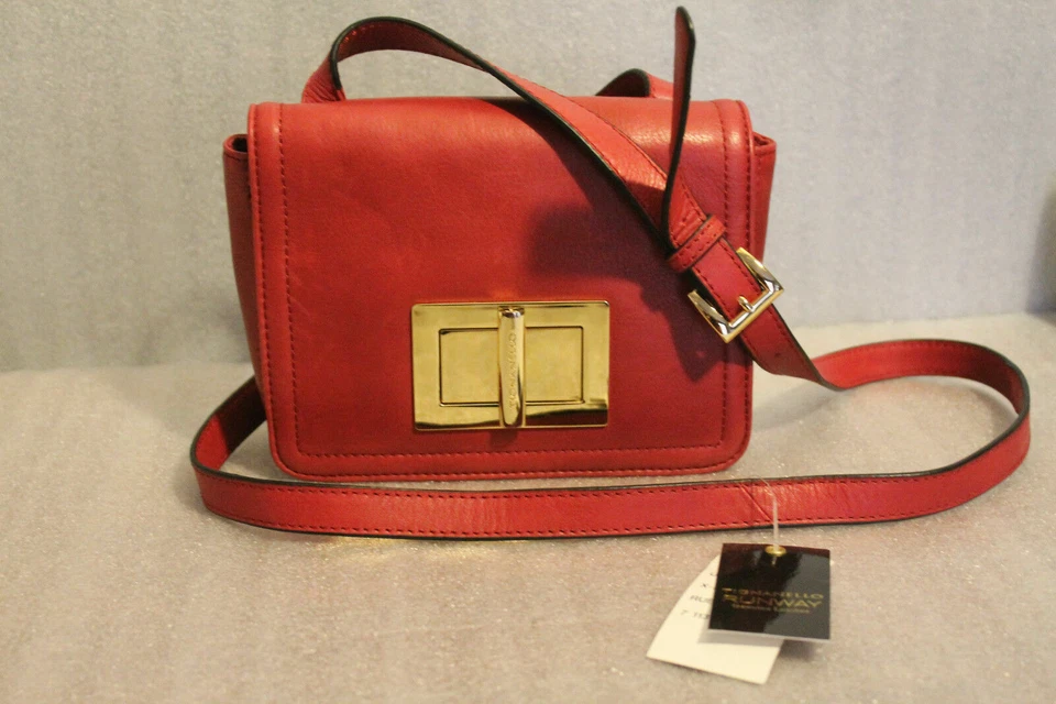 Tignanello Runway Uptown tiracolo de couro $159 vermelho rubi novo com etiquetas