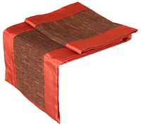 Artiwa Burnt Orange & Brown Silk Decorative Rectangle Table Runner & Bed Runner Artiwa Burnt Orange & Brown Silk Decorative Rectangle Table Runner & Bed Runner