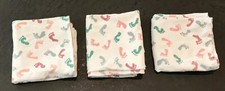 Standard Textile Footprint Hospital Flannel Feet Cotton Baby Blanket LOT of 3