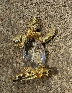 Bavarian Crystal Zoo 24k Gold Plated Pewter Clown Figurine