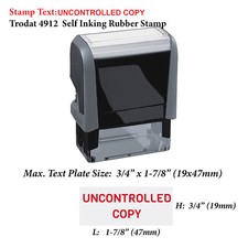 Uncontrolled Copy - Trodat 4912 Self Inking Rubber Stamp