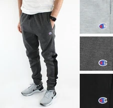 Champion Men's Jogger Fleece Active Athleticwear Gym Pants Side Half-Stripe Slim