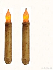 Burnt Ivory 6 Inch Taper Candle with Timer 2 Pack