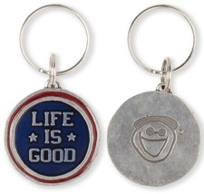Life Is Good LIG STAR COIN Keychain Keyring Key Fob Patriotic Jake Blue