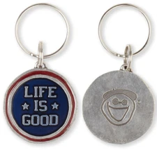 Life Is Good LIG STAR COIN Keychain Keyring Key Fob Patriotic Jake Blue