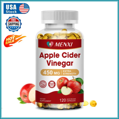 Apple Vinegar Mother Capsule 450 mg Quick Weight Loss and Skin Care 120 capsules