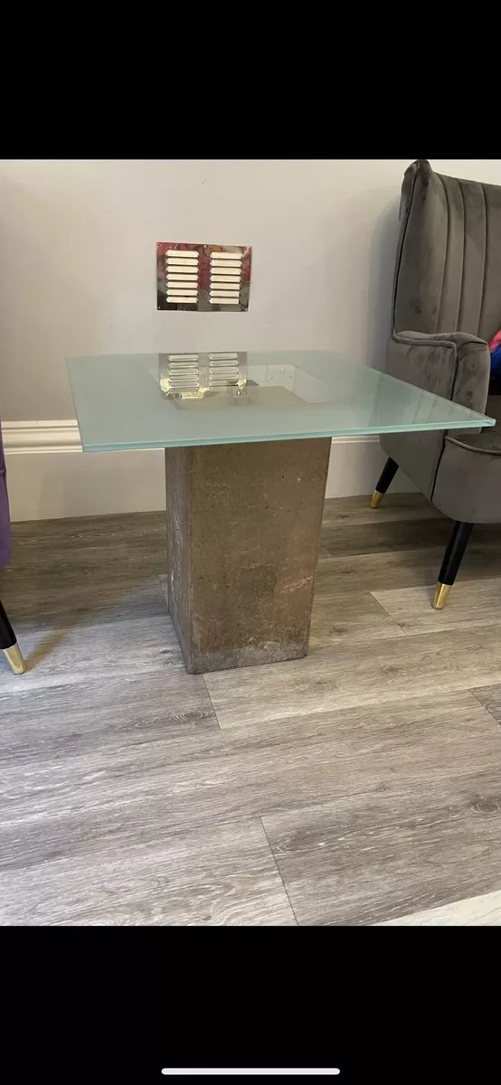 Stone and on sale glass coffee table