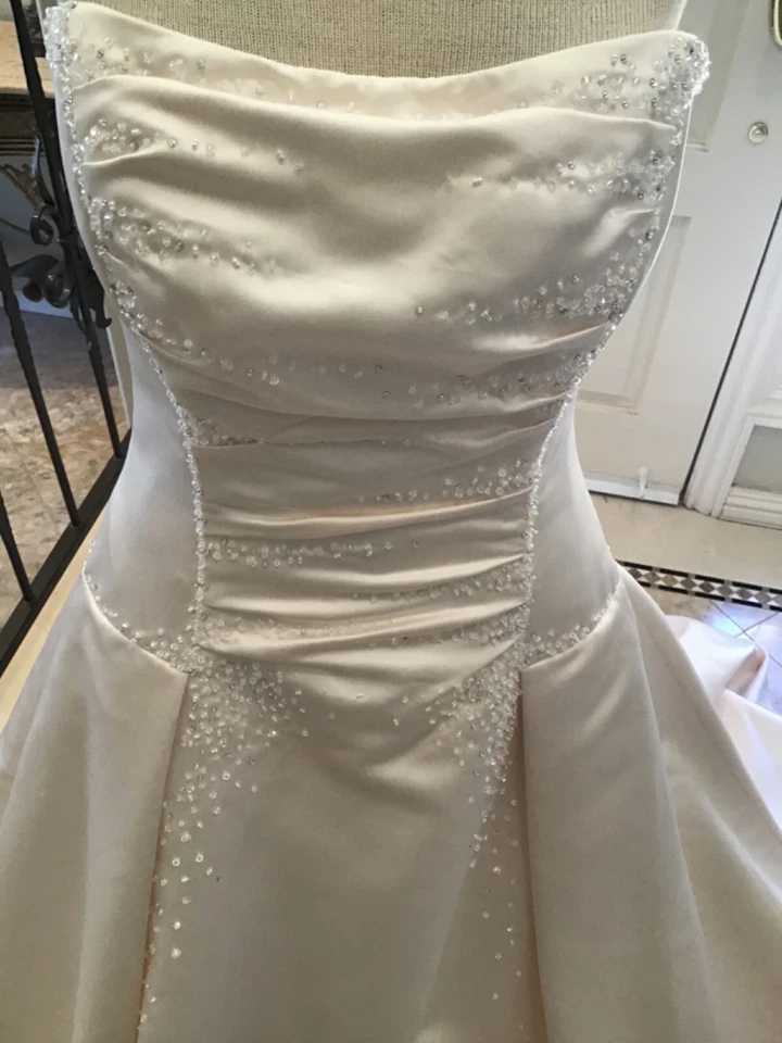 Maggie Sottero COUTURE NUEVO Vestido de Novia Vestido de Novia Corsé Cordones 8 Champagne Foto 3 de 4