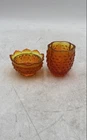 Fenton Orange Hobnail Amberina Glass Home Decorative Two-Piece Fairy Lamp
