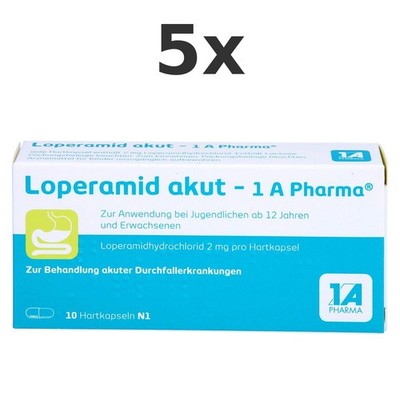 5x Loperamid Akut-1a Pharma Hartkapseln 10 St - PZN 1338066
