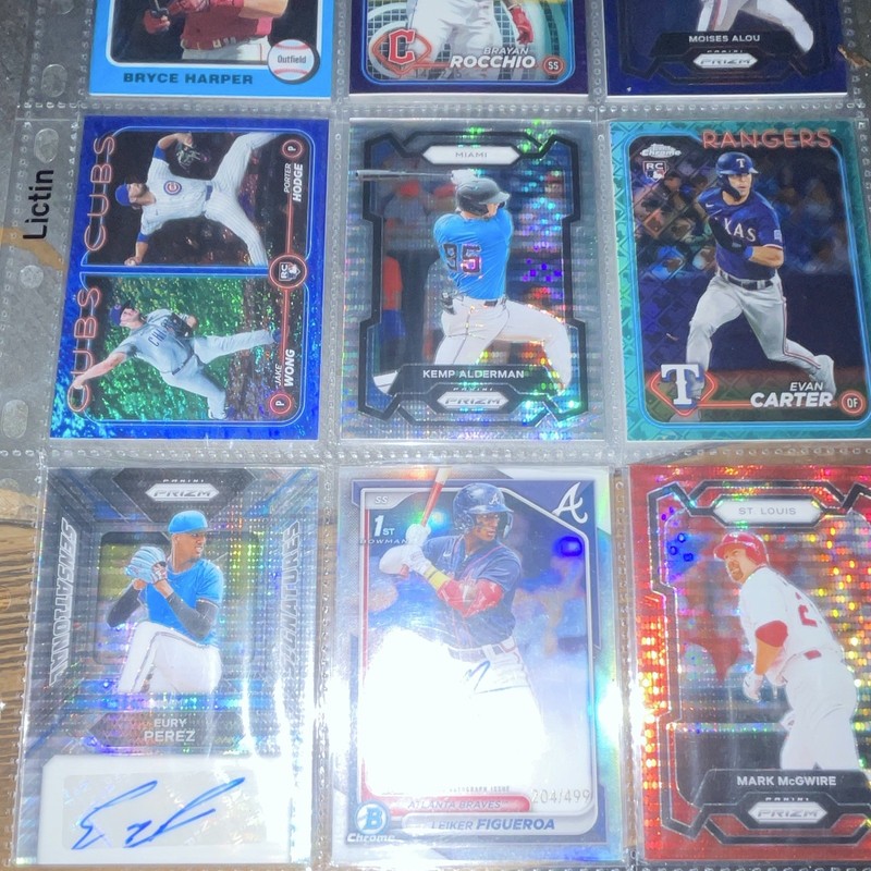 Panini MLB 9-Card Lot Prizm & Bowman Chrome Rookie Insert Auto Eury Perez