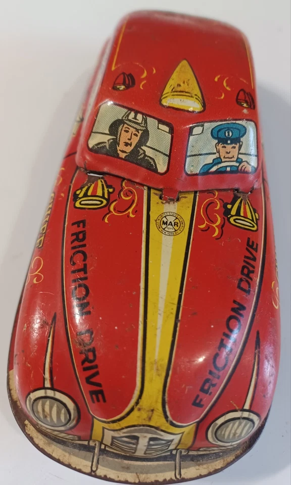 "CHIEF DE BOMBEROS SÚPER RARO - 7"" MARX CHIEF FRICTION DRIVE - DEPARTAMENTO DE BOMBEROS NO. 1 Foto 3 de 4