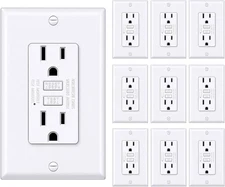 BESTTEN GFCI Outlet 15 Amp with Super Slim Design, GFI Electrical Outlet 