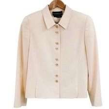 Vintage Liz Claiborne Collection Wool Blazer Womens 6P Made in USA Cream NWT