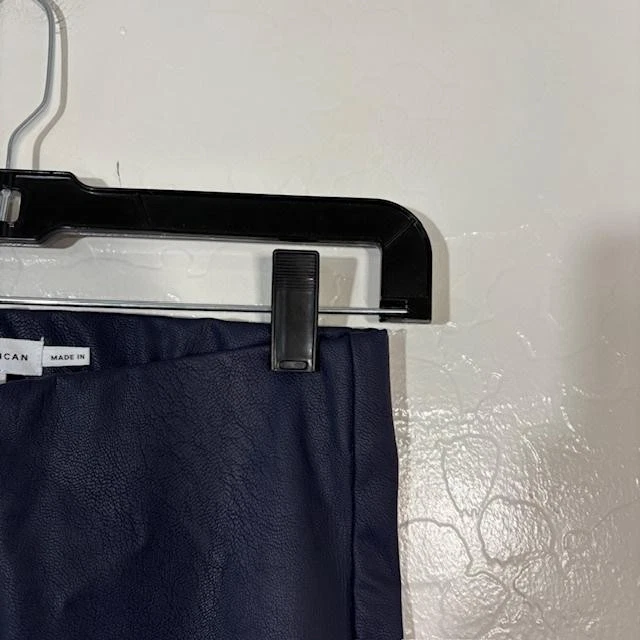 Leggings Good American Pants femininas de couro sintético azul médio cintura alta GLV327 - Imagem 2 de 4