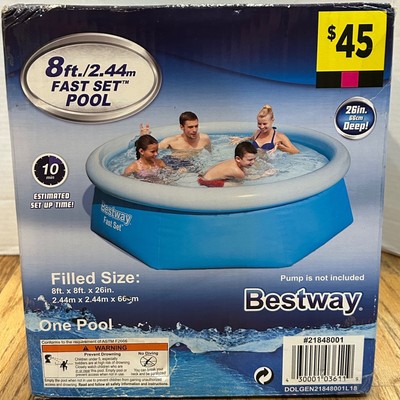 Bestway 8ft Fast Set Pool Easy Set Up 26 Inch Deep Inflatable Pool Brand New