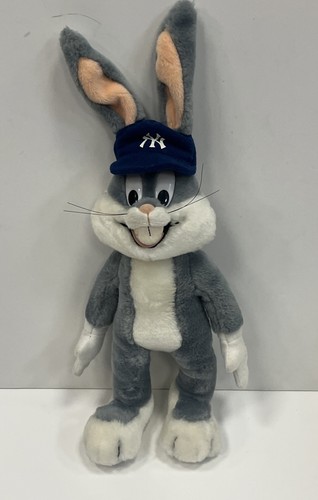 Vintage NY Yankees Bugs Bunny Plush 15” Stuffed Baseball MLB Looney Tunes 1991