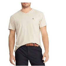 New Polo Ralph Lauren Men's M Tee Classic-Fit Cotton Dune Tan V-Neck T-Shirt V06