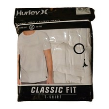 3 PACK HURLEY MENS CLASSIC FIT T-SHIRT ULTRA SOFT TAG FREE - White SZ XL