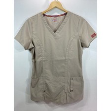 Dickies Khaki Scrub Top Xtreme Stretch Women  s Size Small