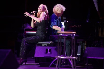 Ute Lemper performs on stage with painist Werner 'Vana' Gierig at - Old Photo