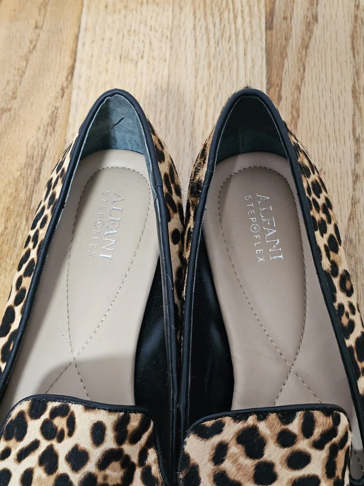 Mocasines Alfani Step N Flex Zanta2 gamuza pelo de becerro estampado de leopardo para mujer 9 nuevos con caja Foto 3 de 4
