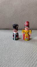 Folk Art Salt & Pepper Shakers Wooden Hungarian Traditional Costume Couple