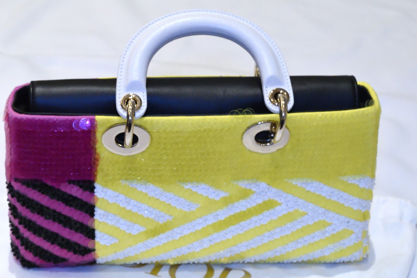 Christian Dior Lady D-Joy Sequin Runway Mini Bag Multicolour Tiger Stripe w/ Str image 6