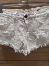 Sneek Peek Women Jean Distressed Fringe Shorts Size Medium