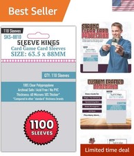 1100 Clear Card Sleeves 63.5x88mm - Archival Safe and 60 Micron Thickness
