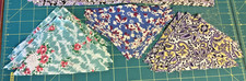 Quilt Feedsack Pre Cut Triangles Marked For Cutting Vintage Cotton Lot Of 60