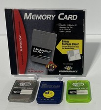 Performance Sony PlayStation 1 PS1 Memory Card Case Holder  3 Memory Cards