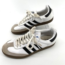 Adidas Samba Classic White Black Leather Suede Sneakers Shoes US 6.5 UK 5